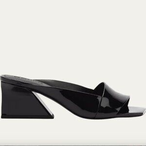 NWT! Mercedes Castillo Maise Patent Block-Heel Mule Sandals